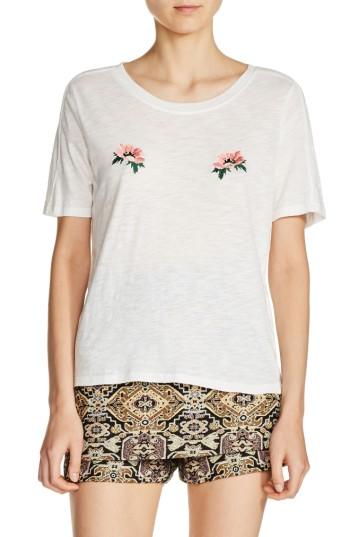 Women's Maje Floral Embroidered Tee - Ivory