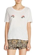 Women's Maje Floral Embroidered Tee - Ivory