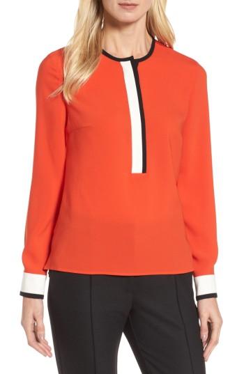 Women's Boss Isolani Colorblock Top R - Red