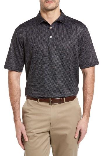 Men's Peter Millar Pointer Mini Dot Golf Polo - Black