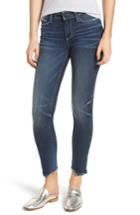 Women's Paige Skyline Shredded Hem Ankle Skinny Jeans - Blue