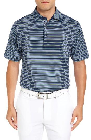 Men's Bobby Jones Xh20 Cero Stripe Stretch Golf Polo - Blue