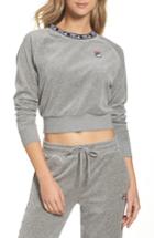 Women's Fila Dina Velour Crop Sweatshirt - Grey