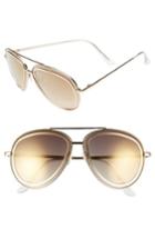 Women's Leith 60mm Metal Outline Aviator Sunglasses - Gold Mirror
