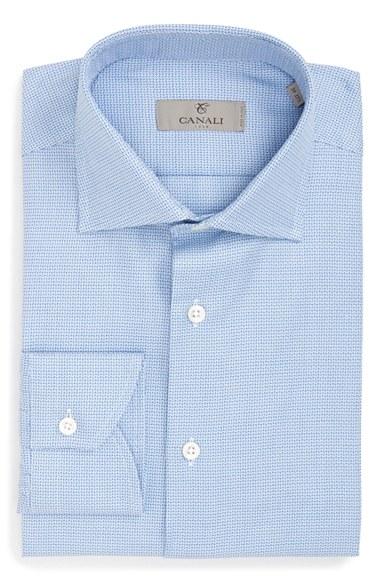 Men's Canali Fit Print Dress Shirt