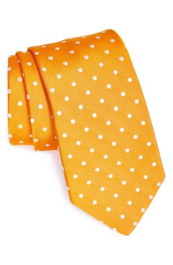 Men's Gitman Polka Dot Silk Tie, Size - Orange