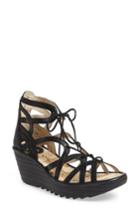 Women's Fly London 'yuke' Platform Wedge Sandal .5-6us / 36eu - Black