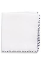 Men's Eleventy Solid Linen Pocket Square, Size - White