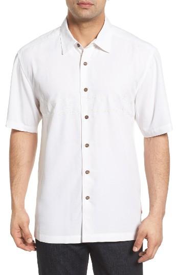 Men's Quiksilver Waterman Collection 'tahiti Palms' Regular Fit Short Sleeve Sport Shirt - White