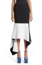 Women's Marques'almeida Asymmetrical Bicolor Crepe Skirt Us / 8 Uk - Black