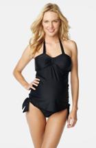 Women's Maternal America Maternity 'carrie' Halter Tankini - Black