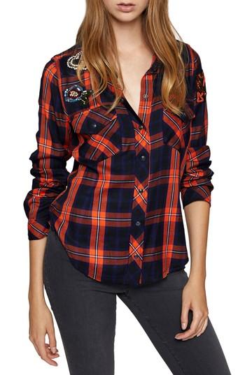 Women's Sanctuary Heart And Soul Plaid Shirt - Red