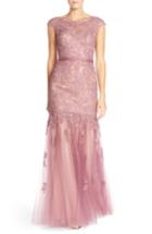 Women's La Femme Lace & Tulle Mermaid Gown - Purple