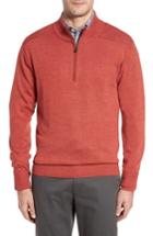 Men's Cutter & Buck Douglas Quarter Zip Wool Blend Sweater - Red