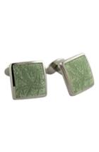 Men's David Donahue 'paisley Lime' Sterling Silver Cuff Links