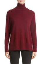 Women's Lafayette 148 New York Cashmere Oversize Turtleneck Sweater, Size /small - Red