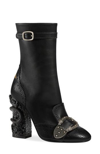 Women's Gucci Queercore Brogue Boot Us / 37eu - Black