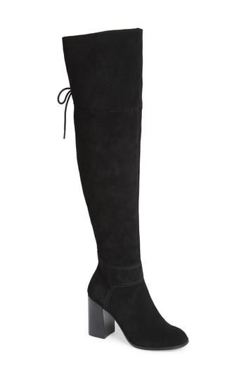 Women's Steve Madden Novela Cuffable Over The Knee Boot .5 M - Black