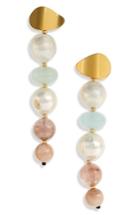 Women's Lizzie Fortunato Pearl Pastel Column Earrings