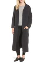 Women's Halogen Cashmere Hooded Duster, Size - Black