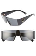 Men's Versace 55mm Shield Sunglasses - Black