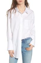 Women's Treasure & Bond Loose Sleeve Poplin Tunic Shirt, Size - White
