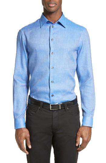 Men's Armani Collezioni Solaro Chambray Sport Shirt