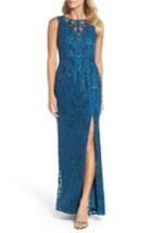 Women's Adrianna Papell Sequin Scroll Gown - Blue