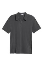 Men's James Perse Slim Fit Sueded Jersey Polo (l) - Grey