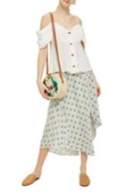 Women's Topshop Cold Shoulder Button Top Us (fits Like 0) - Ivory
