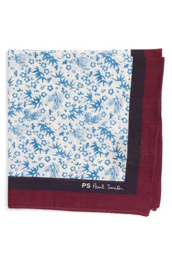 Men's Paul Smith Floral Print Silk Pocket Square