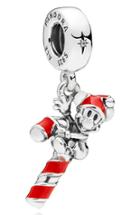 Women's Pandora Disney Mickey Mouse Candy Cane Dangle Charm