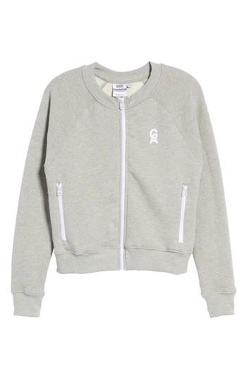 Women's Good American Crop Zip Sweatshirt - Grey