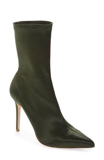 Women's Tony Bianco Davis Stretch Satin Bootie .5 M - Green