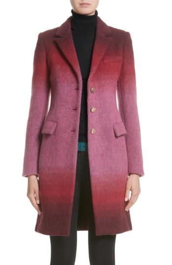 Women's Versace Collection Degrade Wool Blend Coat Us / 40 It - Pink