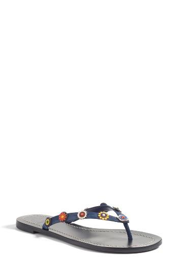 Women's Tory Burch Marguerite Flip Flop M - Blue