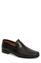 Men's Magnanni Ramos Moc Toe Penny Loafer M - Black