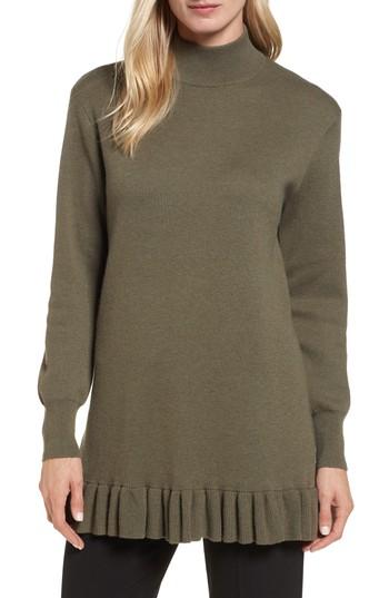 Women's Nordstrom Signature Ruffle Hem Cashmere Blend Tunic