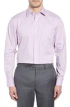 Men's Nordstrom Men's Shop Traditional Fit Non-iron Solid Dress Shirt - 36 - Purple