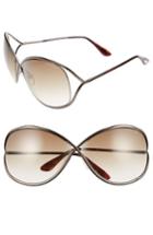 Women's Tom Ford Miranda 68mm Open Temple Oversize Metal Sunglasses - Bronze