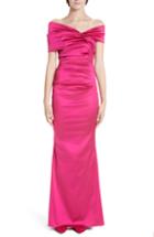Women's Talbot Runhof Off The Shoulder Duchess Satin Gown - Pink