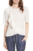 Women's Joie Jayni Asymmetrical Ruffle Cashmere Sweater - White