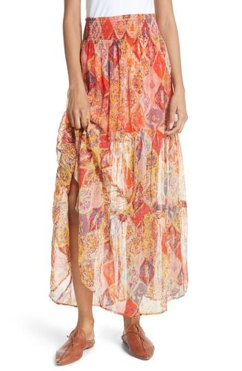 Women's Free People The Great Escape Print Maxi Skirt - Orange