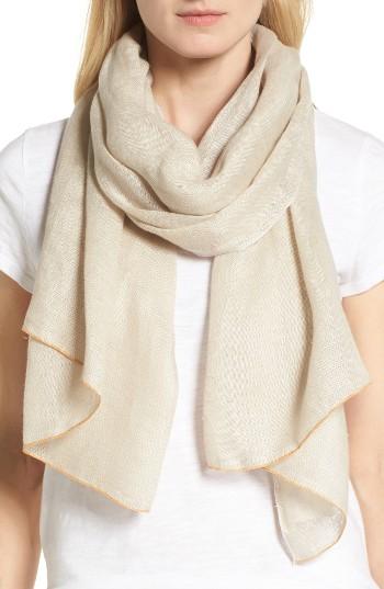Women's Eileen Fisher Organic Linen Scarf, Size - Beige