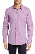 Men's Zachary Prell Trim Fit Plaid Sport Shirt, Size - Red