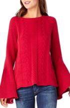 Women's Michael Stars Bell Sleeve Knit Sweater - Red