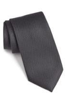 Men's Calibrate 'madison' Solid Silk Tie, Size - Black
