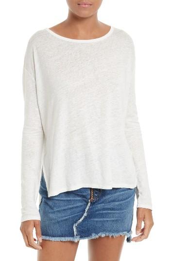 Women's Rag & Bone/jean Rugby Long Sleeve Linen Tee