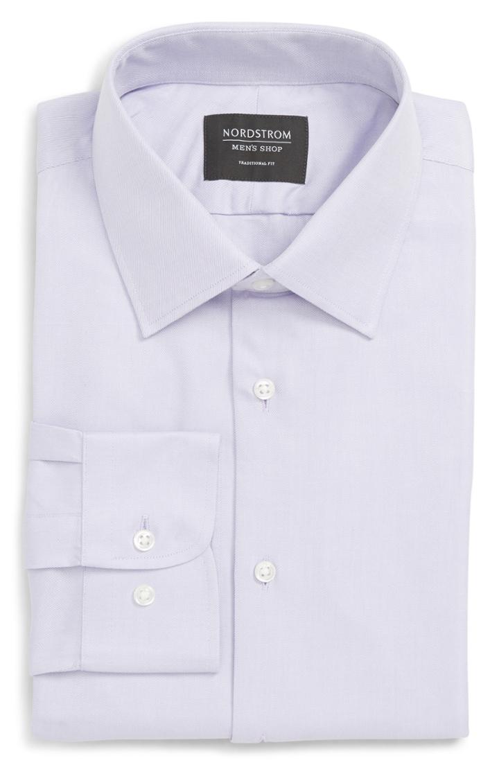 Men's Nordstrom Men's Shop Traditional Fit Solid Dress Shirt .5 - 32/33 - Purple
