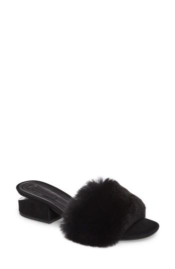 Women's Alexander Wang Lou Genuine Rabbit Fur Slide Us / 35eu - Black